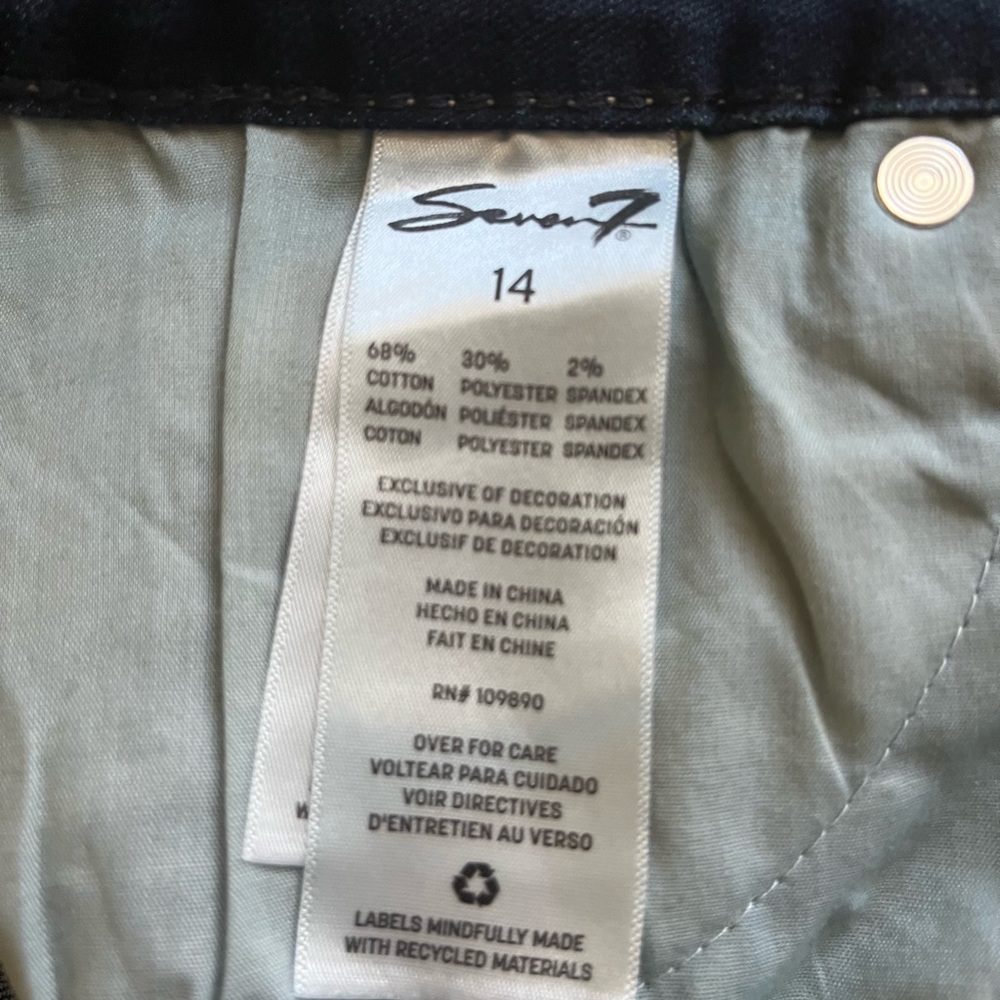 Seven7  High Rise Vintage Straight Blue Jeans Women’s Sz 14‎ - Picture 7 of 13